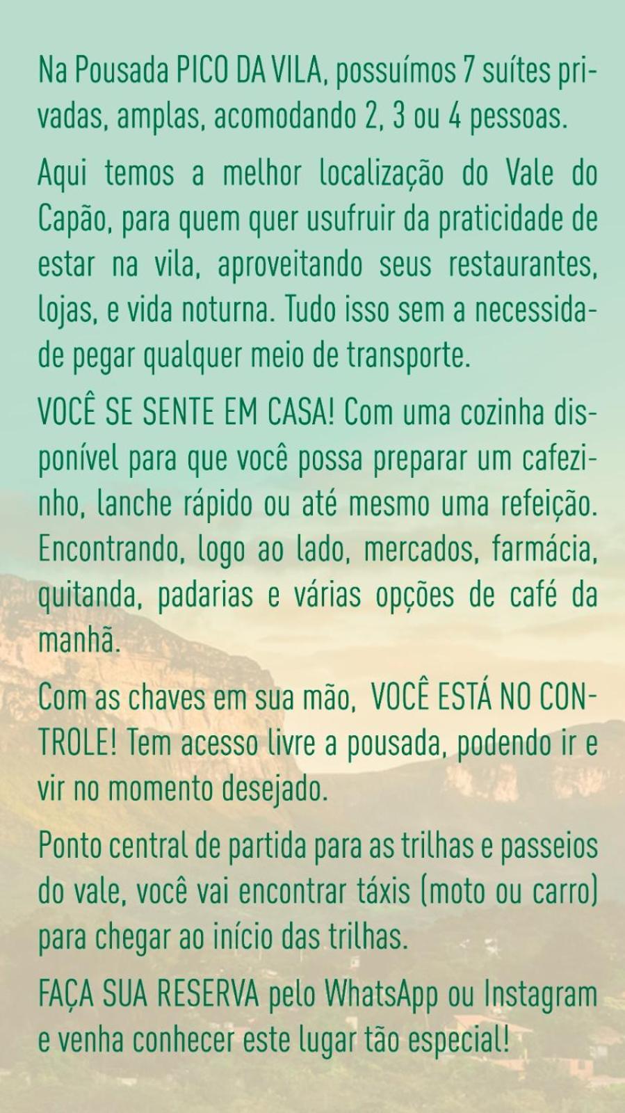 Pousada Pico Da Vila Vale do Capão Exterior foto